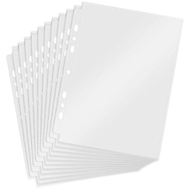 Imagem de 30 peças transparentes 6 ou 3 anéis A5 capas para fichário com carregamento superior 16 x 21 cm, protetores de folha de plástico frente e verso, capas de foto para relatório de papel fotográfico
