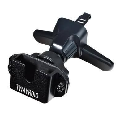 Imagem de TWAYRDIO Suporte de rádio com clipe de gancho de metal, suporte de rádio portátil para saída de ar do carro, suporte universal para automóveis Yaesu Motorola Baofeng Retevis Midland Rádios