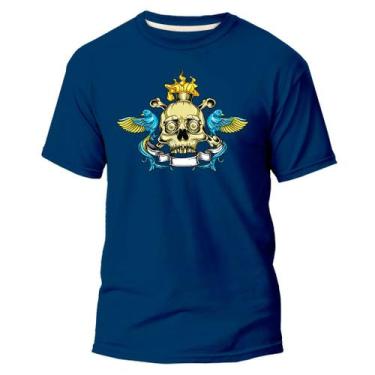 Imagem de  Camiseta Algodão Premium Estampa Digital Caveira Over  - Pavesi, Azul