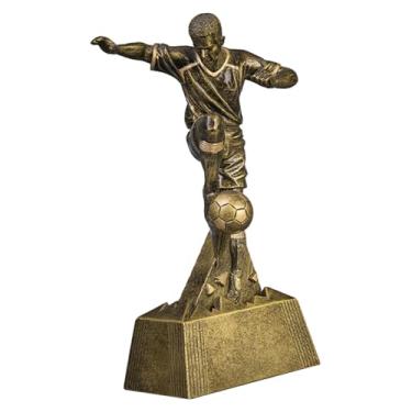 Imagem de WeiLaiKeQi Estátua/Figura de Jogador de Futebol em Resina - Coleção de Troféus/Premiações - Estatueta Decorativa para Sala de Estar, Estante ou Quarto, Style B