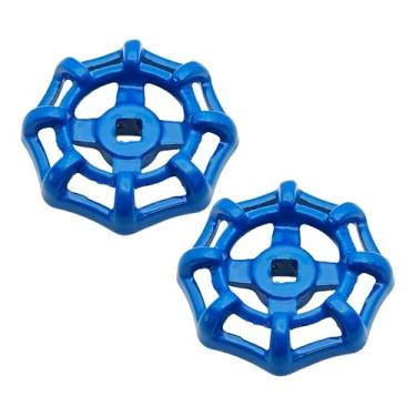 Imagem de pson 2 peças de torneira externa de ferro fundido de 7 mm x 7 mm, alça de roda redonda, substituição de alça de torneira de água com orifício de haste quadrada para torneira de jardim ao ar livre