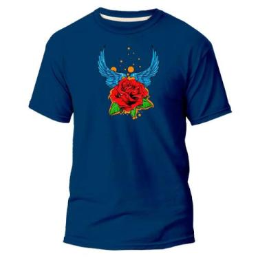 Imagem de Camiseta Algodão Premium Estampa Digital Anjo Rosa Azul - Pavesi, Azul