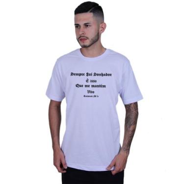Imagem de Camiseta Unissex Racionais Mcs Sonhador - Lafre, Branco, M