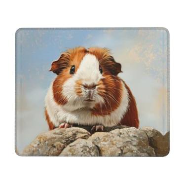 Imagem de Tapete de rato com impressão de porquinho-da-índia superfície macia e base de borracha, mousepads de tecido macio - uma peça