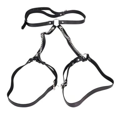 Imagem de Peitoral ajustável para o corpo – couro sintético e liga | Peitoral sexy para pernas, cintura, sutiã e corrente corporal para mulheres, Adjustable, Couro, Sem Pedra Preciosa