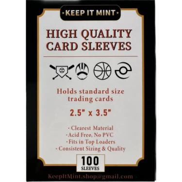 Imagem de KeepItMint Manga macia de 600 quilates para cartas colecionáveis beisebol, futebol, basquete, 35 unidades, tamanho padrão, transparente