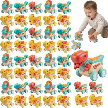Imagem de Kit 36 Brinquedos De Dinossauro A Fricção Carrinhos Sortidos Coloridos