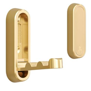 Imagem de Ortusium Ganchos de parede dobráveis, ganchos para casacos – Pacote com 2 ganchos dobráveis de liga de zinco para banheiro, entrada, armário - comporta casacos, bolsas, toalhas, chapéus, bolsas