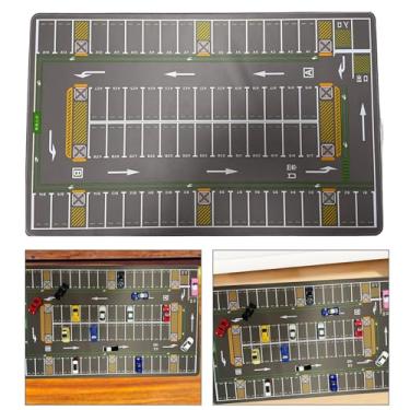 Imagem de KiBcsLic Tapete de estacionamento em escala 1/64, adereço fotográfico antiderrapante, miniatura para garagem de carros, tapete de mesa para hobbistas adultos, Cinza Escuro