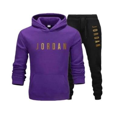 Imagem de Conjunto De Moletom Masculino De Lã Com Capuz Para Primavera - Calça E