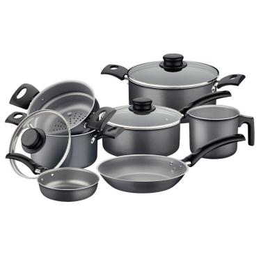 Imagem de Jogo De Panelas Tramontina Turim Em Alumínio Antiaderente Starflon Grafite 7 Peças