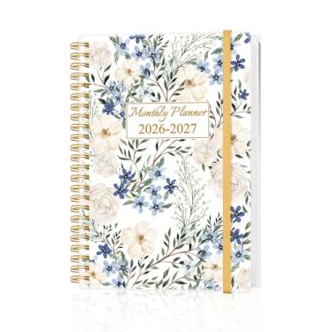 Imagem de Agenda mensal 2026-2027 - Calendário mensal de maio de 2026 a junho de 2027, agenda com bolso interno, faixa elástica, 14,7 cm x 21,6 cm, flor grande colorida