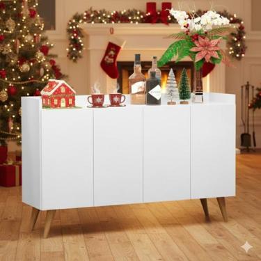 Imagem de Aparador Buffet VENEZA Retrô Pés Palito 4 Portas DULLAR ENVIA SOMENTE 