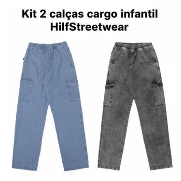 Imagem de Kit Calça Cargo Infantil 100% Algodão em Sarja/Jeans - NoBrand, Kit ca