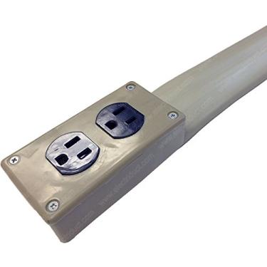 Imagem de Electriduct Cabo de extensão de energia elétrica Lay Flat protetor de cabo de receptáculo duplex - 4,5 m - bege