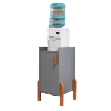 Imagem de Armario Balcão Fruteira Suporte Multiuso Para Galão Filtro De Agua Bebedouro Com 1 Porta Em MDP(Cinza)