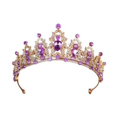Imagem de Tiaras E Coroas De Cristal Barroco Para Mulheres, Acessórios De Cabelo