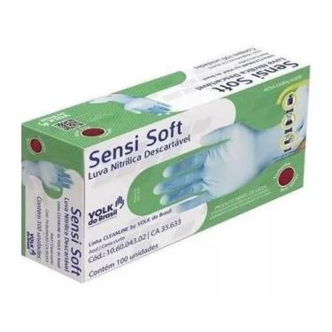 Imagem de Luva Descartável Sensi Soft Nitrilica Azul S/Amido 100un 46249 Volk, 7