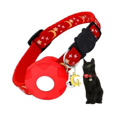 Imagem de Coleira Para Gatos E Cães Pequenos Com Suporte Para AirTag E Ornamento