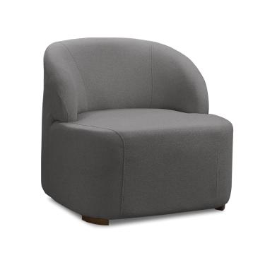 Imagem de Poltrona Decorativa Orgânica para Sala Diully Bouclê Cinza Escuro E03 - D'Rossi