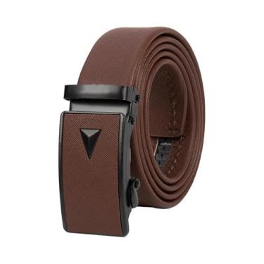 Imagem de Cinto De Couro Preto Masculino Com Fivela De Metal, Cinto De Trabalho 