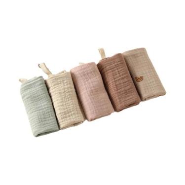 Imagem de Toalhas De Algodão Absorventes Para Bebês Em 6 Camadas, 5 Peças, Panos