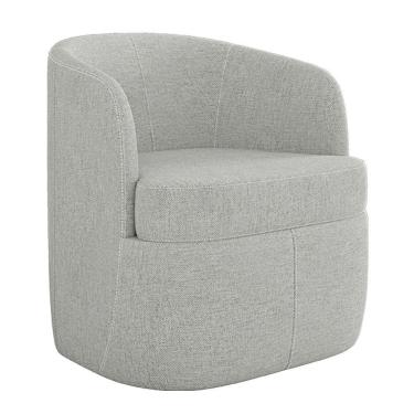 Imagem de Poltrona Bel Decorativa Sala De Estar Design Moderno Base Giratória Linho Cinza G33 - Gran Belo