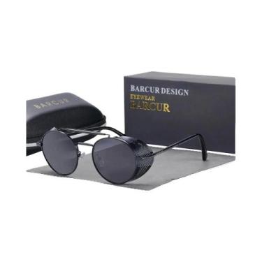 Imagem de Óculos De Sol Vintage Polarizados Estilo Steampunk Redondos Para Homen