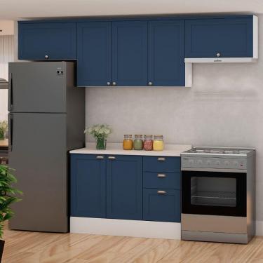 Imagem de Armário De Cozinha Completo Genialflex Iluminata 4 Pçs Br Az