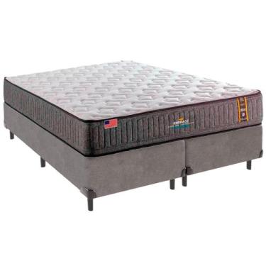 Imagem de Cama Box Queen e Colchão Embrace Molas Ensacadas King Coil Cinza