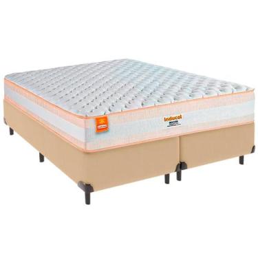 Imagem de Cama Box Queen e Colchão Denver Molas Ensacadas Inducol Ocre
