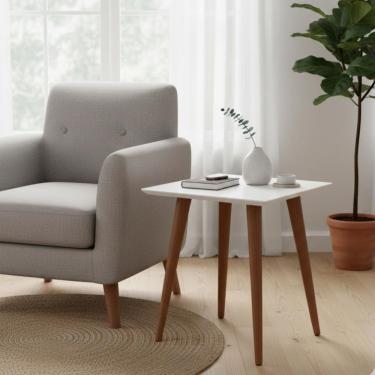 Imagem de Mesa Lateral Quadrada 44 cm Utopia Sala de Estar Decorativo