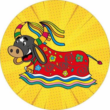 Imagem de Painel De Tecido Sublimado Redondo Boi Caprichoso C/Elástico - Fabrika