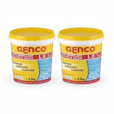 Imagem de KIT 2 Balde Cloro Granulado GENCO 2,5kg Múltipla Ação