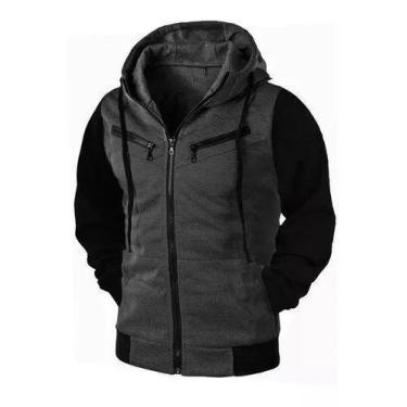 Imagem de Casaco De Moletom Blusa De Frio Masculino Roupa Com Ziper - Diamante V