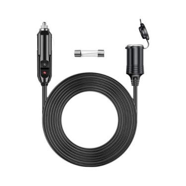 Imagem de Cabo Extensor Divisor De Tomada De Isqueiro Automotivo 12V 24V Com Fus