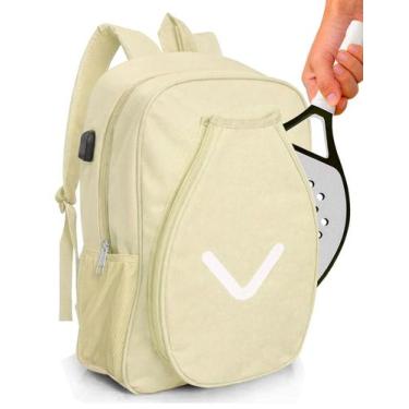 Imagem de Mochila Raqueteira Beach Tennis Padel Badminton Esportiva - M3M, Palha