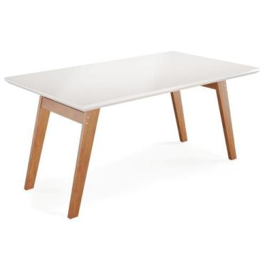 Imagem de Mesa de Jantar com Tampo e Vidro 154cm Onix Madetal, Mel/Nude/Nude