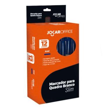 Imagem de Marcador para Quadro Branco Slim Azul Caixa com 12 Unidades Jocar Offi