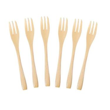 Imagem de Kit 12 Garfos De Bambu Café Sobremesa 16Cm Decoração Talher Petisco Co