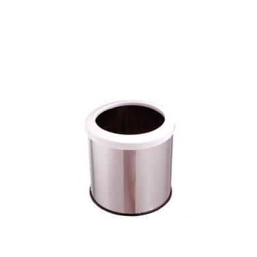 Imagem de Cesto De Lixo Lixeira Inox 20 Litros Aro Esmaltado Banheiro - CM Desig