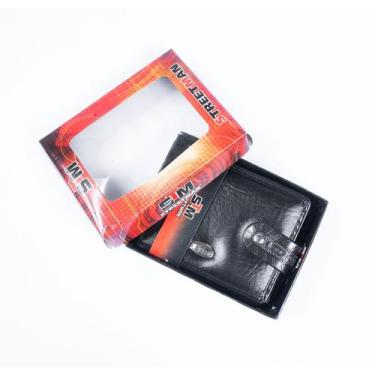 Imagem de Carteira Masculina Luxuosa Em material sintético Ziper Metal - Carteir