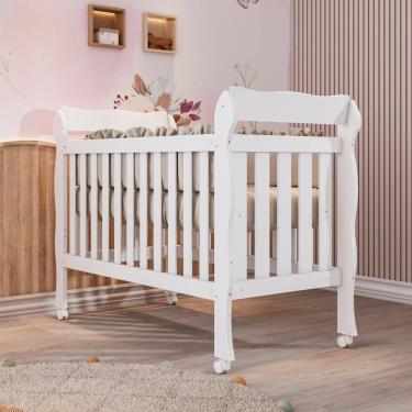 Imagem de Berço Americano Marquesa 3 em 1 Mini Cama Lila 100% MDF Branco Carolina Baby