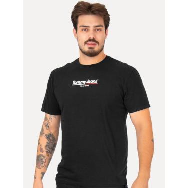 Imagem de Camiseta Tommy Jeans Masculina Regular TJ RWB Flag Preta-Masculino