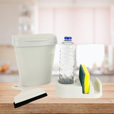 Imagem de Kit Cozinha 3 Peças Kit Elegance 5L Plástico Polipropileno com Tampa e Abertura Manual...