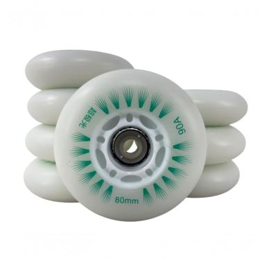 Imagem de Roda para Patins Inline Roda Led 80MM 90A Creme Inline com LED Que Acende com o Movimen...