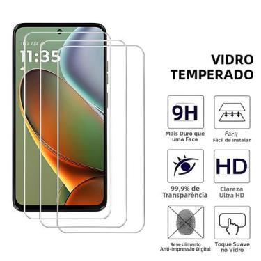 Imagem de Protetor De Tela De Vidro Temperado 3 Peças Para Moto G34 G35 G45 G53 