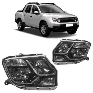Imagem de Farol Dianteiro Duster Oroch 2016 A 2017 Máscara Negra - Automotive Im