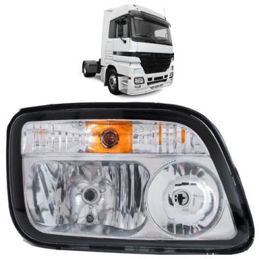 Imagem de Farol Dianteiro Caminhão Actros 2003 2004 2005 2006 2007 Máscara Croma