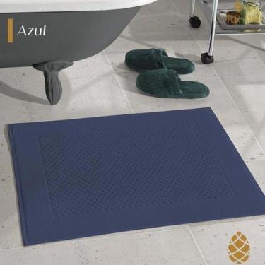 Imagem de Piso Atoalhado Dohler Prime Liso Azul 50x70cm - 100% Algodão
